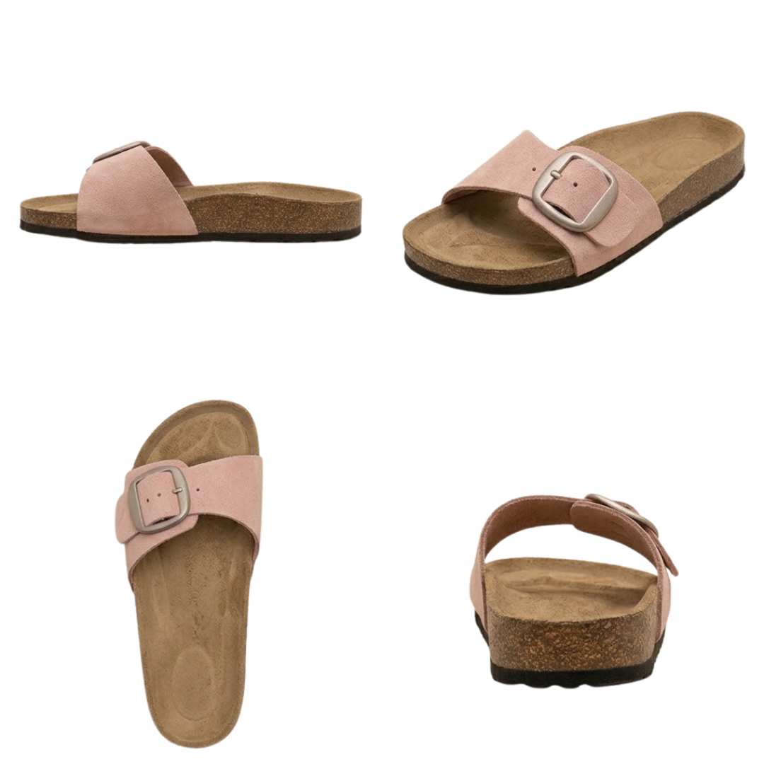 LUCIA™ | SANDALIAS PLANAS ANATÓMICAS DE UNA HEBILLA