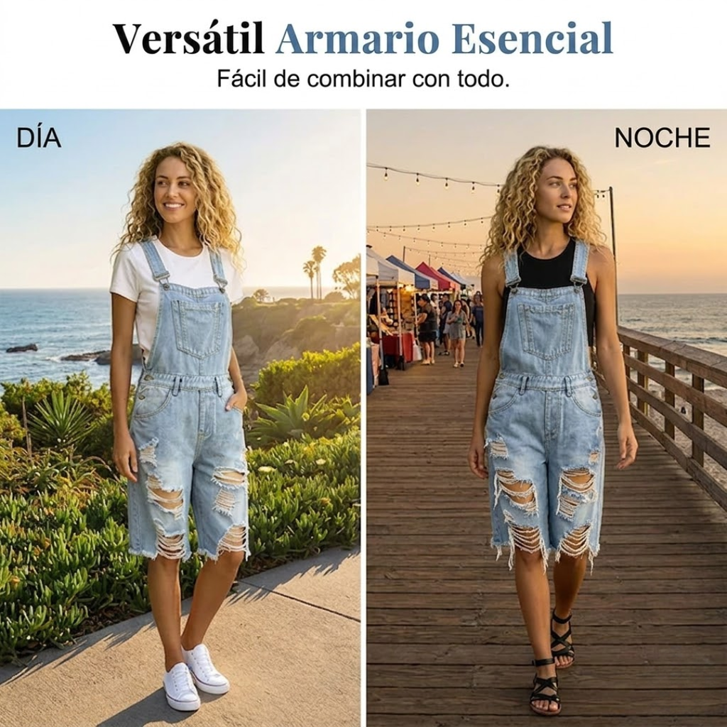 Peto Short Vaquero Multi-Bolsillos - Iris