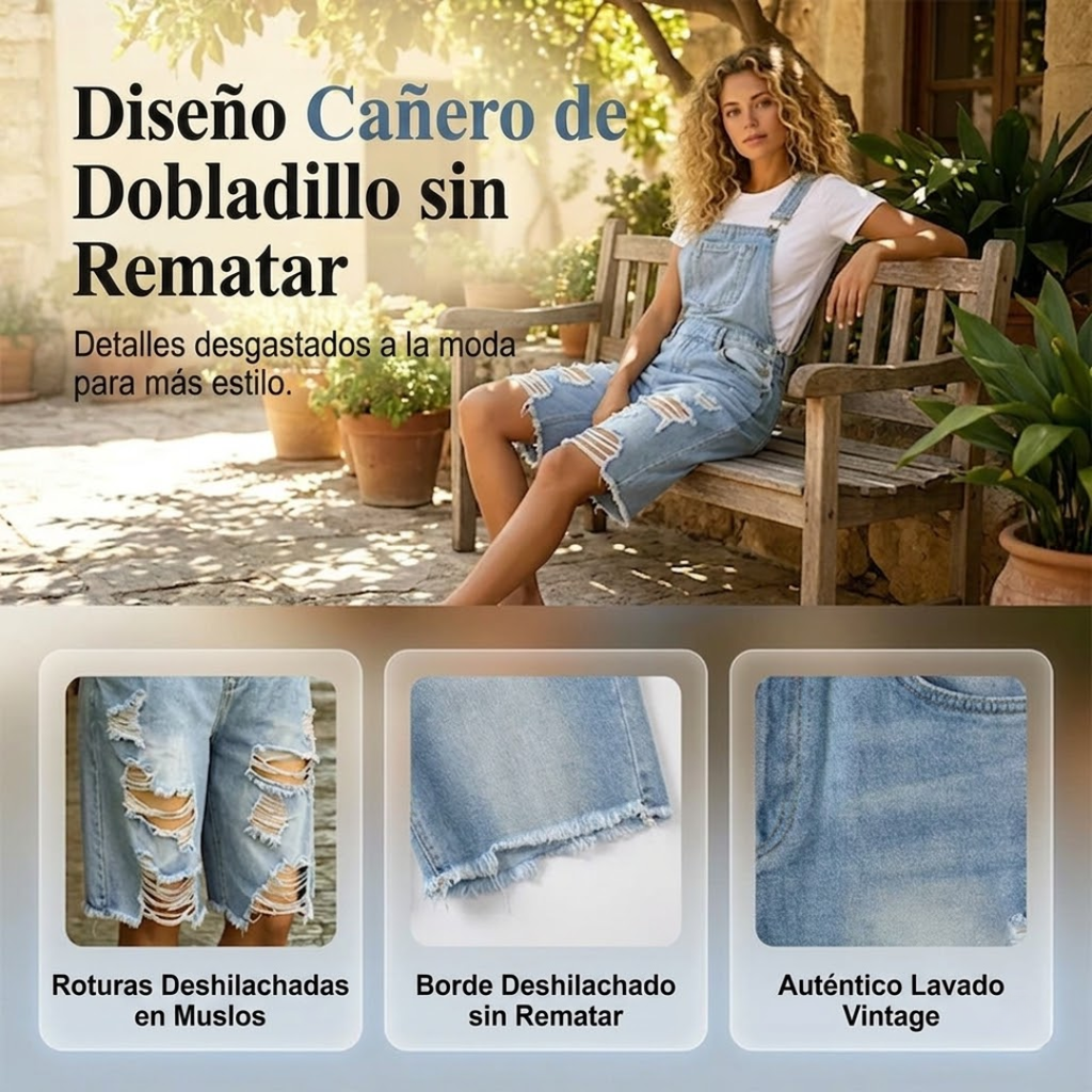Peto Short Vaquero Multi-Bolsillos - Iris