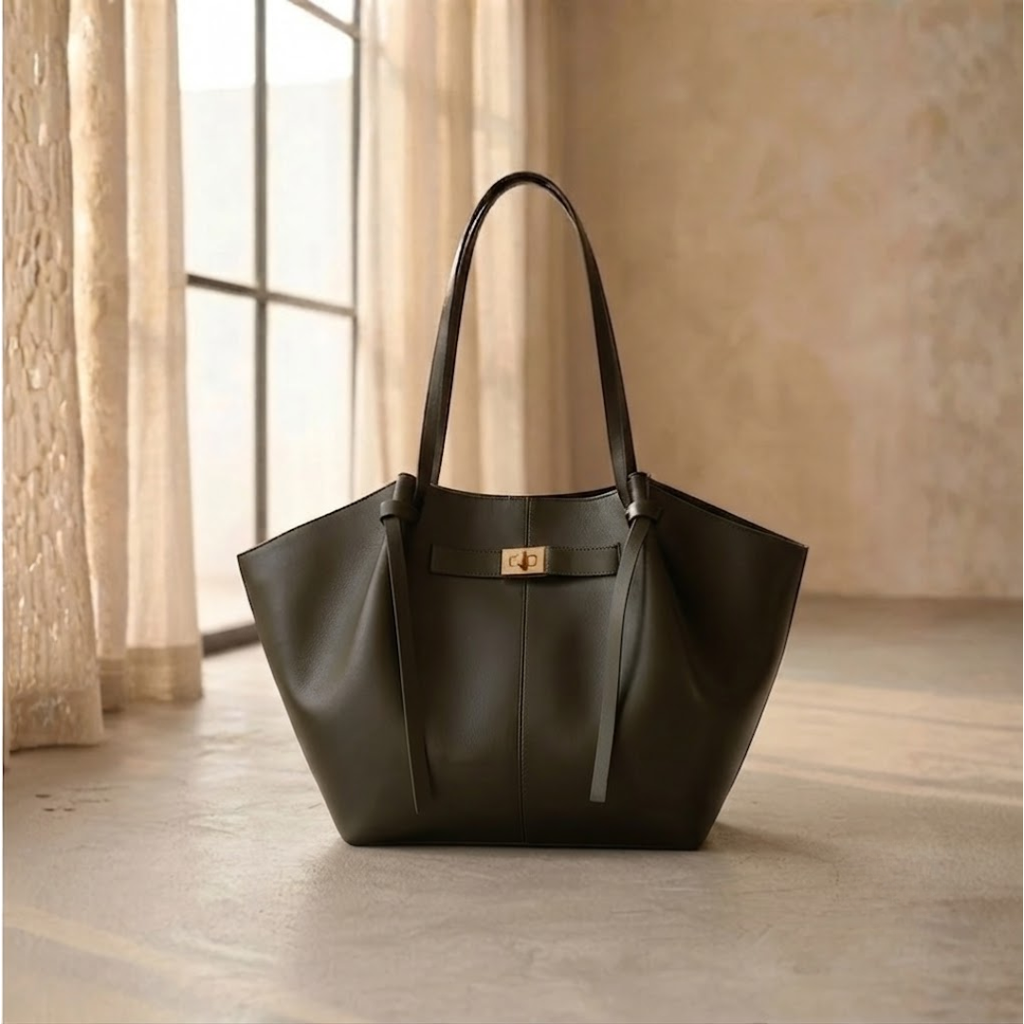BOLSO SHOPPER DE HOMBRO "ELENA" - VERDE MILITAR