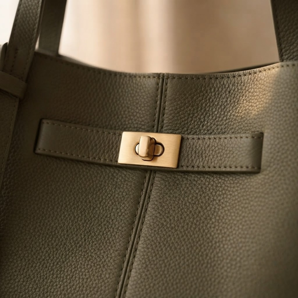 BOLSO SHOPPER DE HOMBRO "ELENA" - VERDE MILITAR