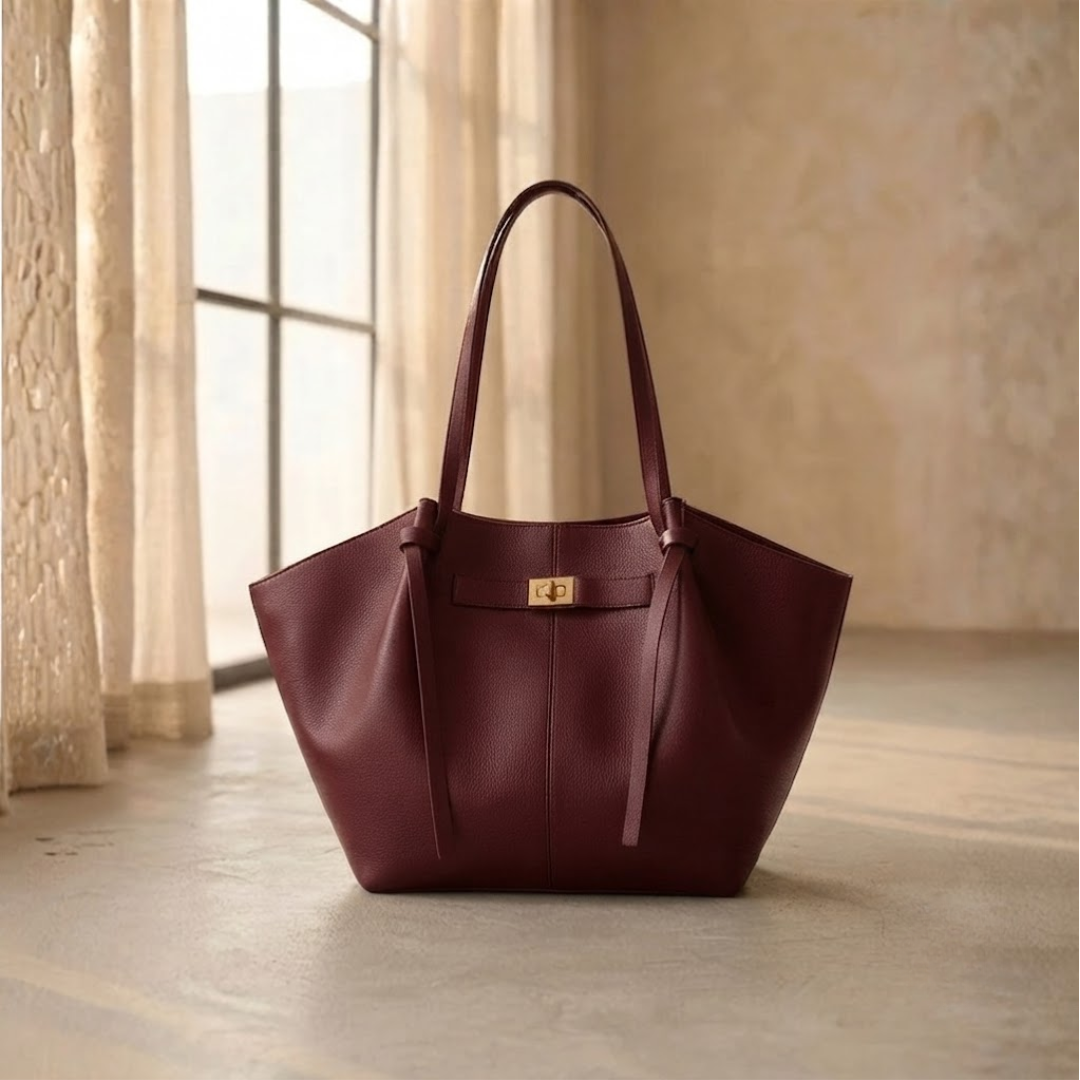 BOLSO SHOPPER DE HOMBRO "ELENA" - BURGUNDY