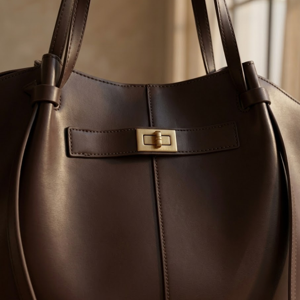 BOLSO SHOPPER DE HOMBRO "ELENA" - MARRÓN CAFÉ