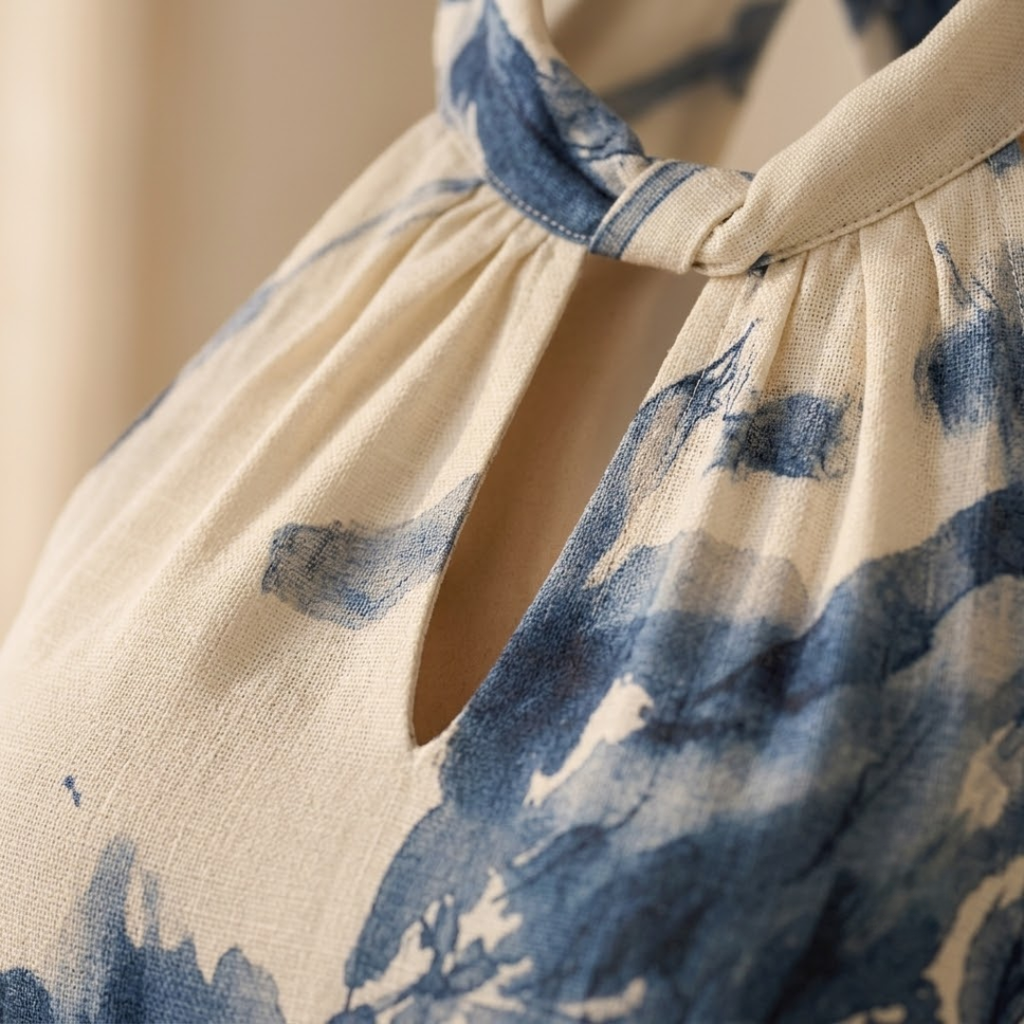 MONO LARGO HALTER ESTAMPADO "MAIA"