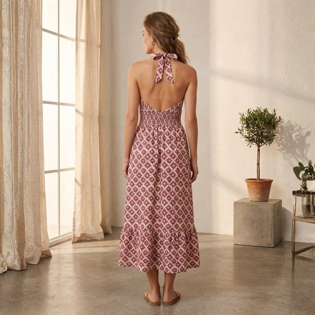CONJUNTO DE TOP HALTER Y FALDA MIDI "AMBRA"