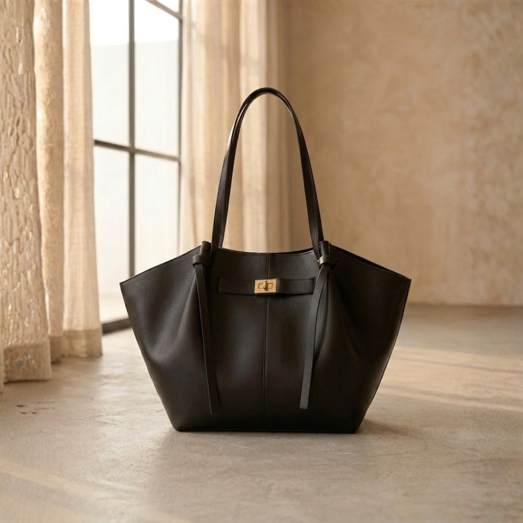 BOLSO SHOPPER DE HOMBRO "ELENA" - NEGRO