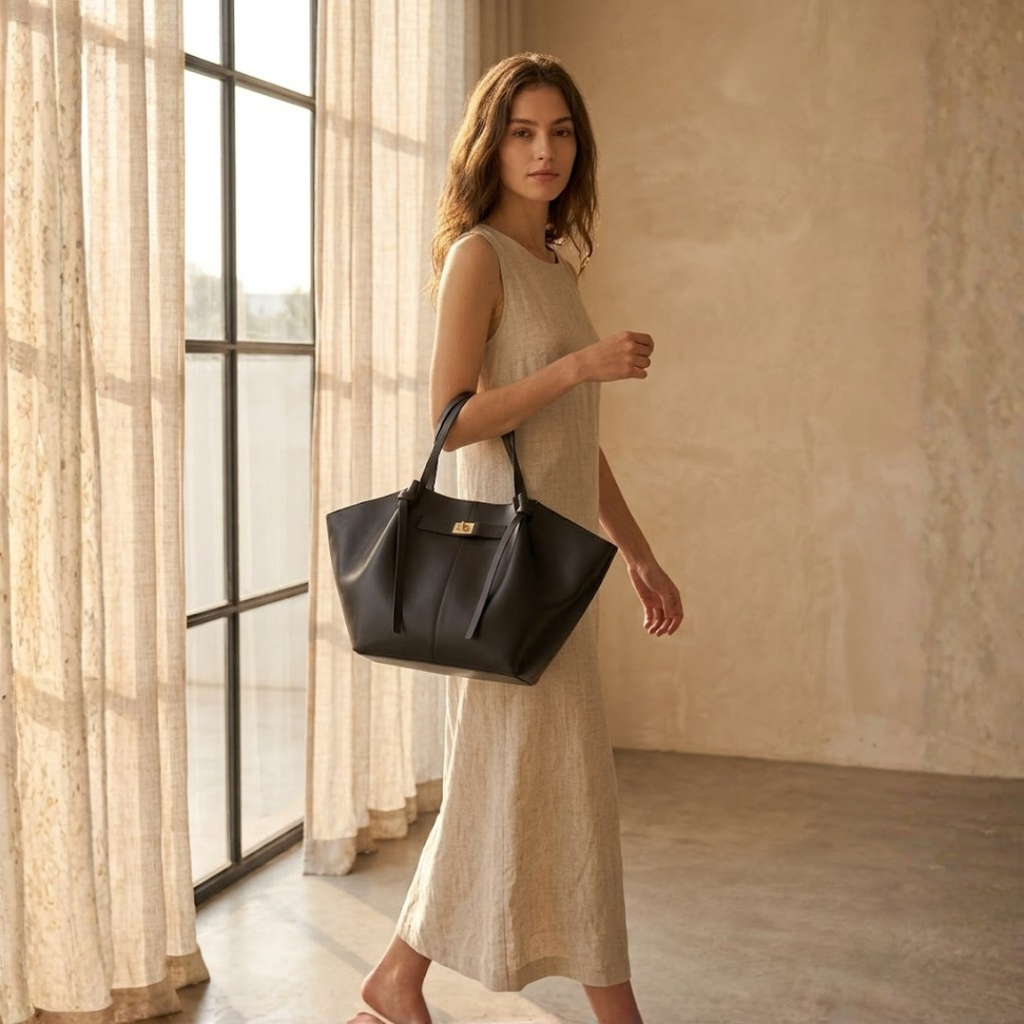 BOLSO SHOPPER DE HOMBRO "ELENA" - NEGRO