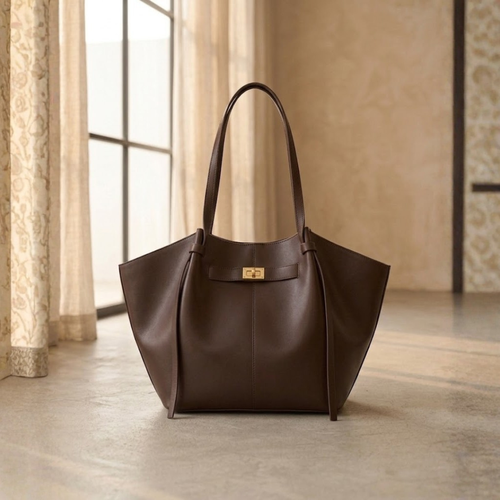 BOLSO SHOPPER DE HOMBRO "ELENA" - MARRÓN CAFÉ